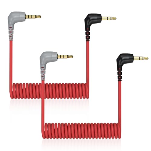 JUNENTER 2�p�b�N 3.5mm TRS to TRRS�R�C���}�C�N�P�[�u�� ? Rode SC7�̌����p�AVideoMicro�AVideoMic GO�ABOYA�}�C�N�A�X�}�[�g�t�H���A�^�u���b�g�ADSLR�ƌ݊������� 1/8�C���` �I�X - �I�[�f