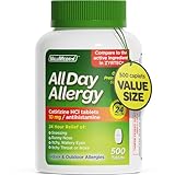 ValuMeds 24-Hour Allergy Medicine Antihistamine for Pollen, Hay Fever, Dry, Itchy Eyes, Allergies | Cetirizine HCl 10mg Caplets, Compare to Leading Brand (500 Count)