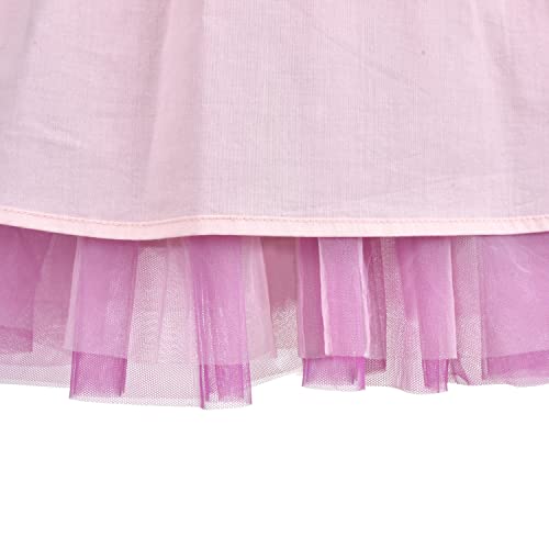 Girls Dress Pink Gradient Shiny Heart Sequin Tutu Valentine Short Sleeve Size 6 #TOP4