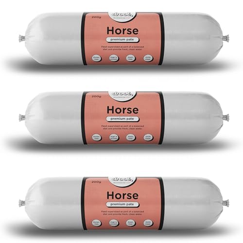 Drool Pet Products | Premium 3 x Horse Dog Pate Tube Roll | Grain-Free High Protein Dog Food | Triple Pack 3 x 200g