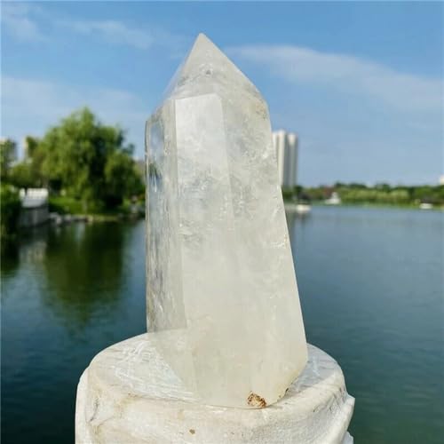 White Crystal Column Wand : pierre de quartz naturel pour décoration intérieure