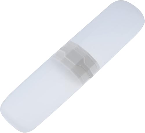 VOCOSTE Estuche para cepillos de dientes, estuche para cepillos de dientes de viaje, plástico, blanco transparente, 7.87 x 2.17 pulgadas