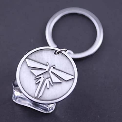 Game The Last of Us Keyring Firefly Logo Pattern Metal Round Pendant Necklace Keychain