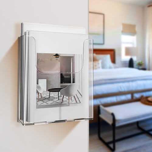 Zerodeko Présentoir à Livres en Acrylique A4 Lot de 4, Support Mural Robuste et Minimaliste pour Organisation Bureau L'école – vue 6