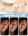 JeryWe 4 Pcs 925 Sterling Silver Ear Cuff for Women Non Piercing Adjustable Ear Cuff Earrings Clip On Cartilage Helix Wrap Ear Jewelry Set Rose Gold