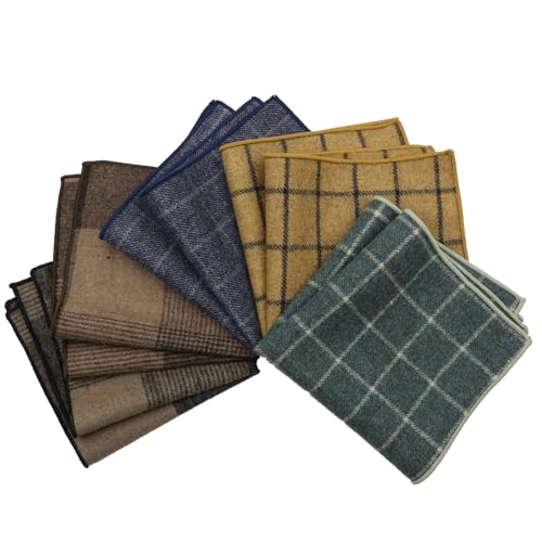 Mouchoir carré en laine et coton au motif plaid classique pour homme