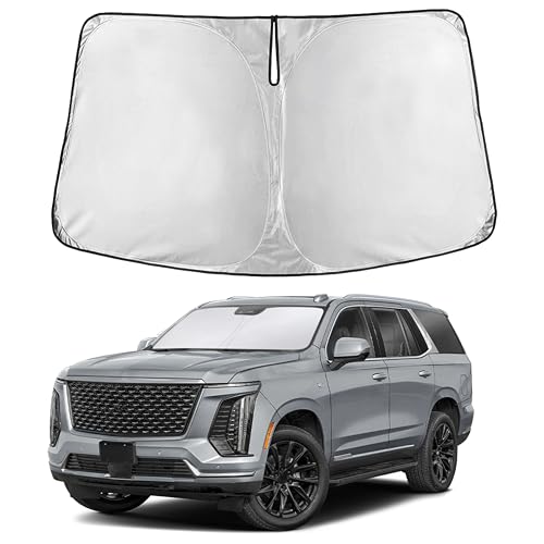 Image of Autovir Windshield Sun Shade Fit for 2021-2024 2025 2026 Cadillac Escalade | Sunshade, Front Car Window Shades Sun Visor, Blocks UV Rays & Heat, Car Accessories