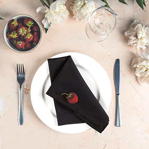 The Beer Valley Cloth Dinner Napkins With Hemmed Edges 18X18 Inches (Set Of 4, Black) - 100% Polyester Soft & Comfortable Reusable Napkins For Weddings, Parties Or Daily Use #TOP3