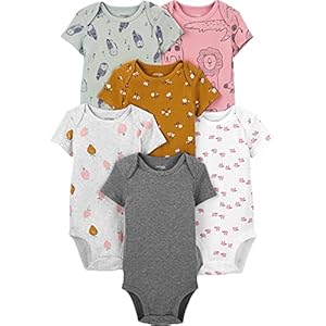 Simple Joys by Carter’s Katoenen rompertje met korte mouwen voor baby’s, 6 stuks