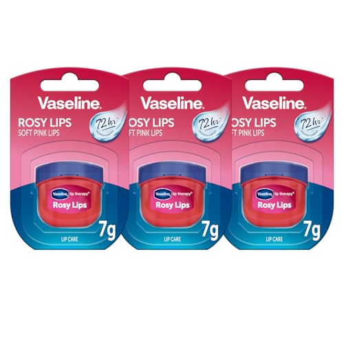 Vaseline Lip Therapy 7G Rosy | Pflegender Lippenbalsam für optimale Feuchtigkeit | 3 x 7g (Rosy (3er Pack))