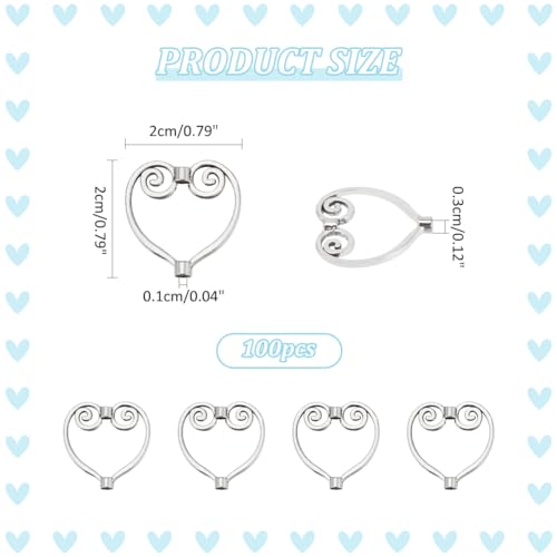 NBEADS 100 Pcs Heart Bead Frame - Image 2