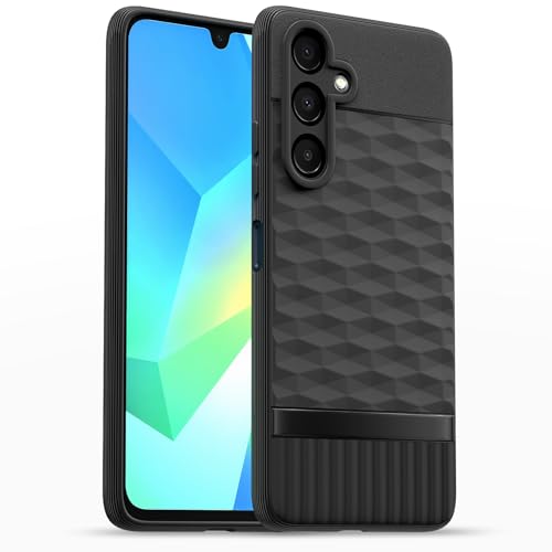 Image of Pikkme Back Cover for Samsung Galaxy A16 5G Camera Protection 3D Hexa Cube Design Silicone Protective Bumper Case (Black)