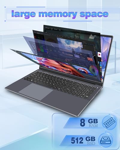 Image of MYW 17.3 inch Laptop Computers, 3500U (Up to 3.7GHz),8GB DDR4 RAM 512GB SSD,1920 * 1080, Type-C(Date), WiFi5,BT,RJ45,Dual Stereo Speakers, Backlit Keyboard