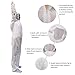 Raygard White Disposable Hooded Coveralls SMS Chemical Protective Suits Elastic Cuffs Front Zipper Closure Serged Seams XL for Spray Painting Mechanic Work