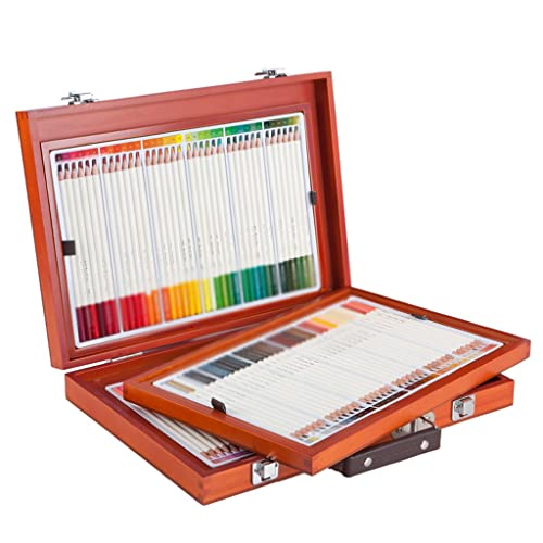 3FLQOOPP 108色 木製色鉛筆セット カートンパッケージ 油性ぬりえ 描画用鉛筆 パステルペンシル パッケージ用木製ボックス付き(カラー:A) (A)