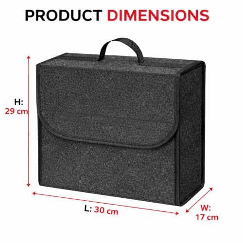 Image of JVCV 2 PACK - Car Trunk Boot Organizer, Car Storage and Organizer Anti Slip Car Accessories Organizer for Car, Suv, Sedan, Truck, Minivan Anti Slip Bottom (Small)