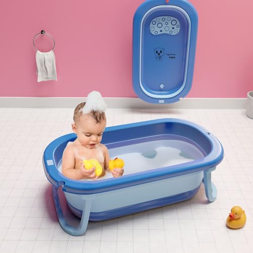 Lifelong Cuppy Foldable Baby Bath Tub for 0–5 Years | Spacious Bathtub for Baby Newborn to Toddler | Anti‑Skid Non‑Slip, Strong Foldable Legs, Easy Dr