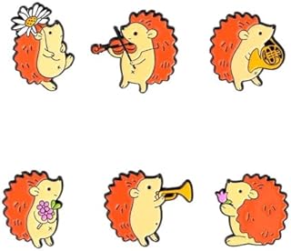 Hedgehog Musician Audience Enamel Pins Music Band Brooch Lapel Badge Bag Cartoon Animal Jewelry Gift for Kids Friends