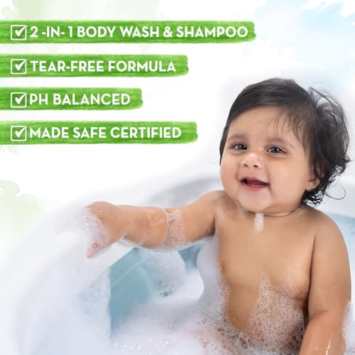 Image of Mamaearth Milky Soft Head to Toe Wash With Oats, Milk, and Calendula for Babies | 2-in-1 Tear-Free Body Wash & Shampoo | Moisturizes and Soothes Skin | 400 ml (Pack of 5)