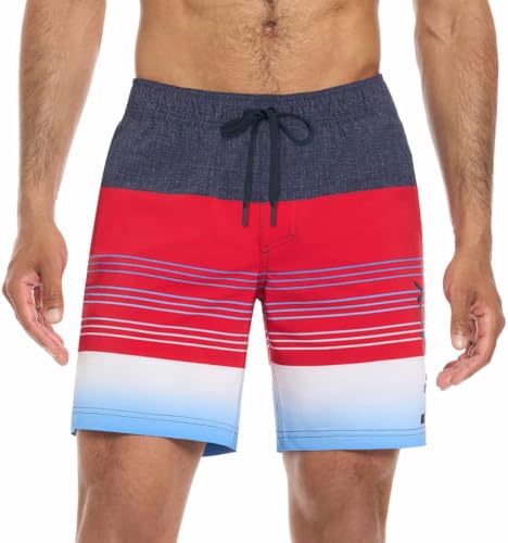 Hurley Shorts de bain rouge bleu Medium pour natation et sport nautique