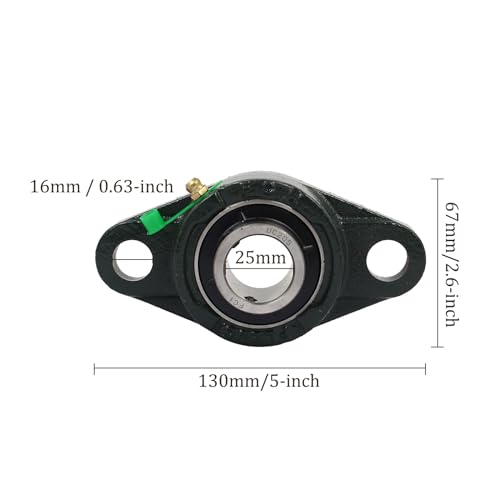 Kozelo FL205 Kissenblocklager - [25mm I.D.] Selbstausrichtung Solide Gusseisenbasis montierte Kissenblocklager