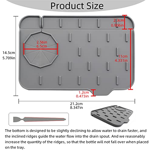 2-Pack Bytelive Silicone Sink Mat, Mini Sink Splash Guard And Soap Sponge Holder For Kitchen Countertop Protect With Self Draining Design (Gray+Gray, 8.3" X 5.7") #TOP1
