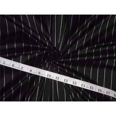 Soie dupion rayée noir argenté 2,5 cm tissu structuré rigide