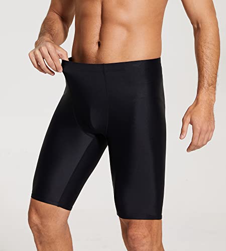 Devoropa Men's Swim Jammers Athletic Swimwear Racing Training Swimsuit Upf 50+ Swimming Lap Shorts Quick Dry Bathing Suit Black 2Xl #TOP3