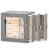 Photo Gallery designster scatola portagioie, portagioielli per donna, espositore portagioielli in pu con 3 cassetti laterali, porta gioielli per anelli orecchini bracciali collane, grigio inchiostro Photo Gallery designster scatola portagioie, portagioielli per donna, espositore portagioielli in pu con 3 cassetti laterali, porta gioielli per anelli orecchini bracciali collane, grigio inchiostro