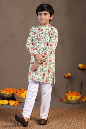 Image of Fashion Dream Boy Teal Kurta Pyjama Set|Boy Kurta Set|Kurta Pyjama Set