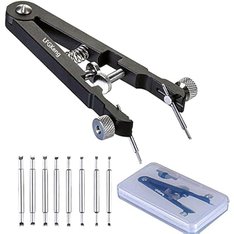LFGKeng Watch Spring Bar Plier Tool Kit, Spring Bar Tweezer, Watch Band pliers with Robust 8 Alloy Steel Pins, Watch Band Pins Replacement Tool for Watch Wrist Bands Strap Removal Repair Set(Black) Cover