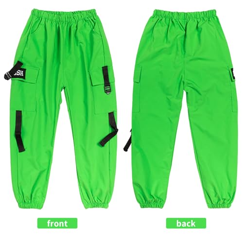 Image of Kids Cotton Jogger Cargo Pants for Boy's Girls' Loose Street Hip Hop Dance
