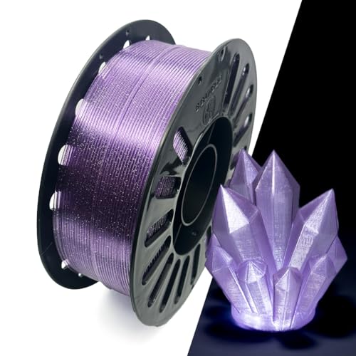 PETG 3D Printer Filament 1.75mm, 1kg (2.2lbs), Dimensional Accuracy ±0.03mm, Vacuum Sealed-Glitter Purple