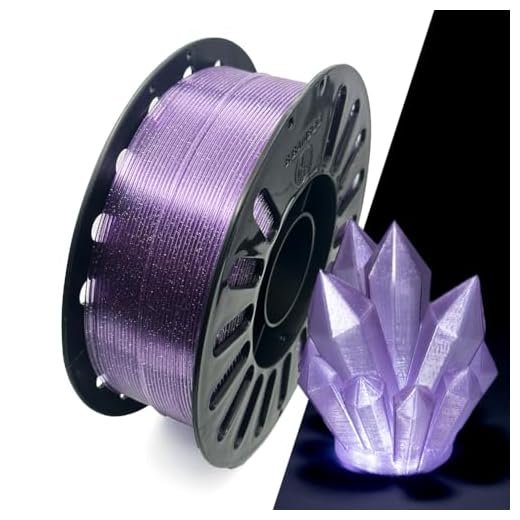 PETG 3D Printer Filament 1.75mm, 1kg (2.2lbs), Dimensional Accuracy ±0.03mm, Vacuum Sealed-Glitter Purple