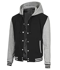 Grey & Black Hooded Varsity Jacket