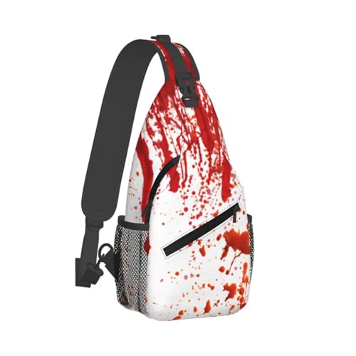 Blood Splatter Horror Waterproof Multifunctional Fashionable Casual Crossbody Chest Bag2