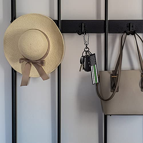 Wosite 2 Pack American Flag Keychain Tag With Key Ring For Men Women Keys, Cars, Motorcycles, Bicycle, Backpacks, Luggage, And Gifts (Green Line) #TOP2