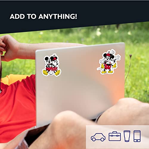 Disney Classic Mickey & Minnie Mouse Decals - Set Of 5 Mickey And Minnie Mouse Stickers For Kids And Adults - Vinyl Decals For Laptop, Tumbler, Water Bottle, Vehicles - Licensed Disney Stickers #TOP4