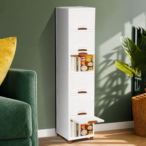 Image of TEKCOOL Plastic Wardrobe for Clothes : Versatile Plastic Cupboard for Storage Organizer & Organisers Storage Box for Ideal for Neat and Tidy Storage Solutions Almirah for Clothes (White, 6XL);