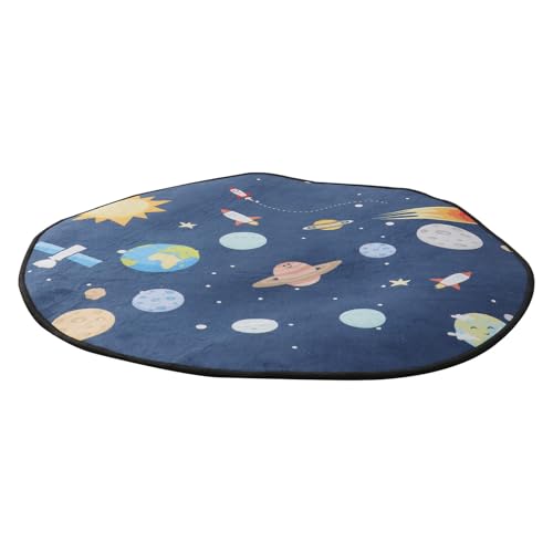 FUNOMOCYA Alfombra Decorativa Redonda para Habitación Infantil Diseño de Dibujos Animados, Fibra de Poliéster y Tacto Cómodo para Dormitorio