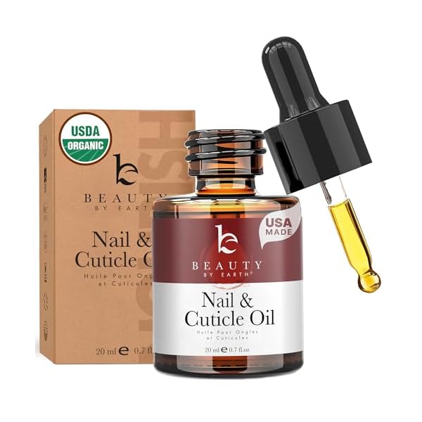 Organic Nail and Cuticle Oil – USA Made Nail Oil for Growth & Strength with Jojoba and Vitamin E, Repair for Damaged Nails & Cuticle Softener made with Natural Ingredients, Nails Care Products