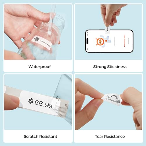 MUNBYN Fita térmica para máquina de fazer etiquetas Bluetooth Penguin, 15 x 30 mm, 210 etiquetas/rol