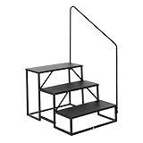 RBFGYIOP 3-stufige Wohnmobil-Treppe – Stahl, rutschfeste breite Stufen, 300 kg Tragkraft, wetterfest & stabil, mit Handlauf – Für Wohnwagen, Camper, Hot Tub, Garten, Haustiere – Gelb/Schwarz – 3rd