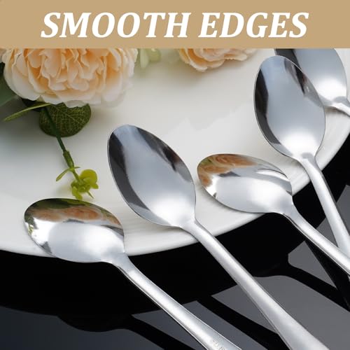 Image of 120 PCS Dinner Spoons Set - Windsor Stainless Steel Dinner Spoon 7.1 Inch with Dishwasher Safe Dessert Spoons, Metal Dessert Spoon, Silverware for Home, Kitchen or Restaurant