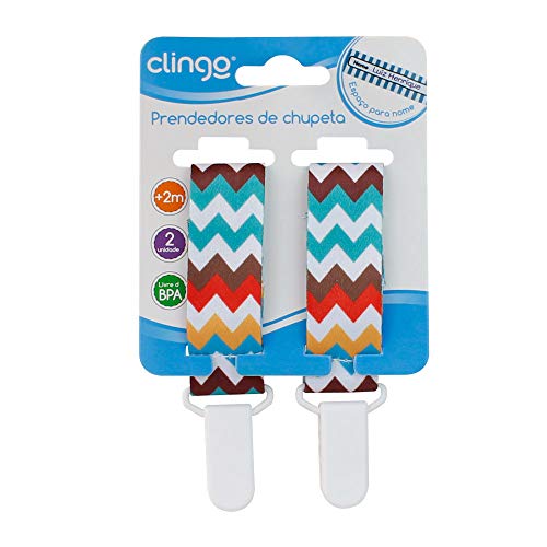 Clingo Prendedor De Chupeta Zig Zag Colorido - Kit 2 Unid Multicor