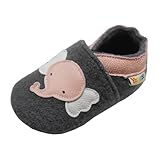 Produkttyp: HAUSSCHUHE YALION Krabbelschuhe Baby Lauflernschuhe Mädchen Jungen- Wolle Warme rutschfest Hausschuhe Baby Winterschuhe Kleinkind (20/21EU, Gray Elefant)