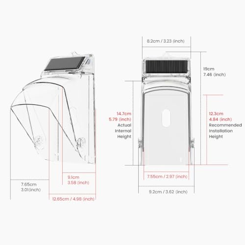 Cubierta de timbre impermeable con panel solar y rotación de 30° para protección exterior 8
