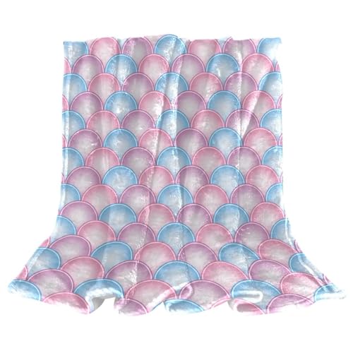 Couverture polaire écaille de poisson anti-froid jeté de canapé microfibre doux