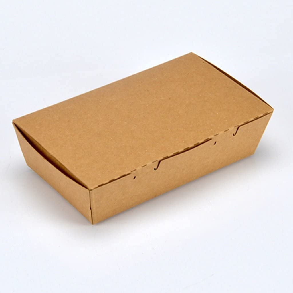 SNH Packing Kraft Lunch Box Medium Without Window, Grease-Resistant Baked Goods Gift Boxes - Built-In Lids, Paper Brownie Boxes, For Meals And Desserts 25 Pieces.