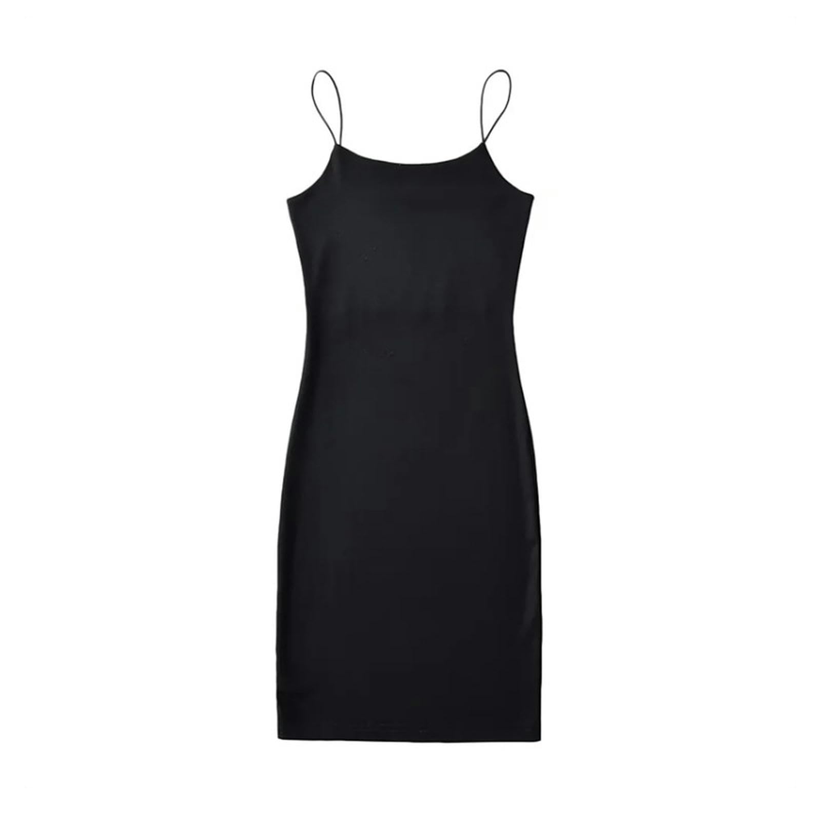 Robe slim stretch noire à bretelles spaghetti pour femmes taille M